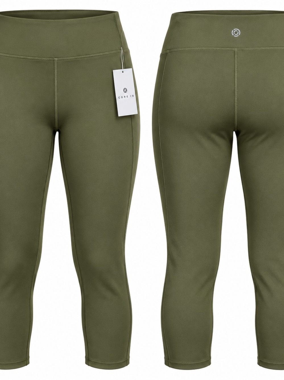 NEW Core 10 XL Dark Olive High Rise Cropped Leggings Athleisure Minimalist Gorpc